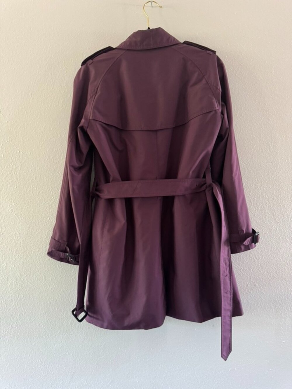 Purple Plum Burberry Trench Coat with Removable Interior - Picture 3 of 13